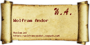 Wolfram Andor névjegykártya